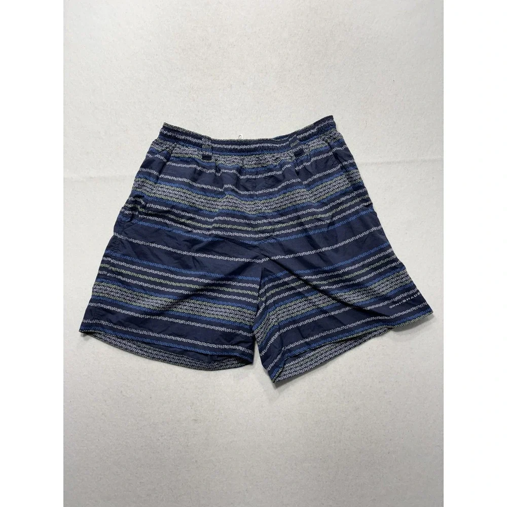 Columbia PFG Omni-Shade Swim Shorts Mens Medium Blue Stripe Fishing Lined